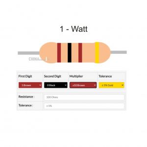 مقاومت 100Ω ، توان 1W